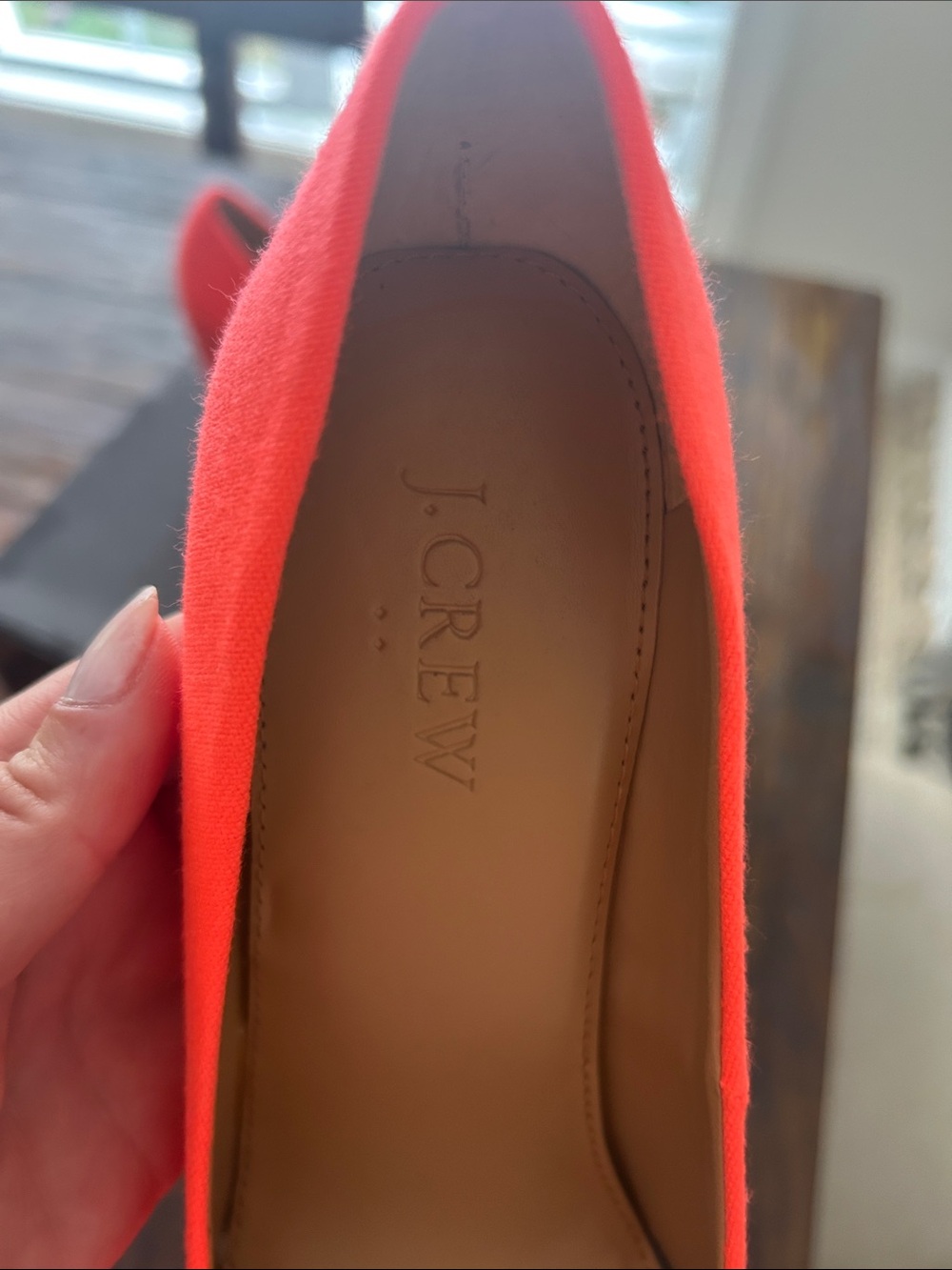 J. Crew Neon Orange Round-Toe Pumps - Picture 2 of 3